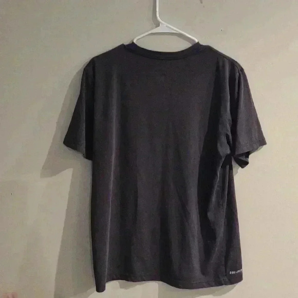 Nike Dri-fit gray T-shirt with blue "Nike" print mens size large - Picture 5 of 5